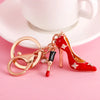 Elegant Lady High Heel Metal Inlay Rhinestones Women'S Bag Pendant Keychain