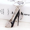 Elegant Lady High Heel Metal Inlay Rhinestones Women'S Bag Pendant Keychain