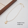 Elegant Lady Streetwear Geometric Imitation Pearl Copper Inlay Shell Fritillary Gold Plated Women'S Pendant Necklace