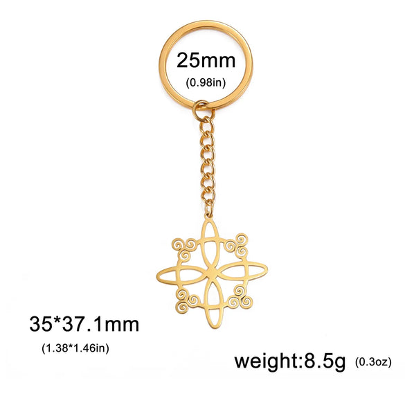 Elegant Lady Witches Knot Stainless Steel Women'S Bag Pendant Keychain