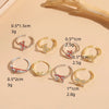 Elegant Leaf Butterfly Bow Knot Copper Inlay Zircon 14k Gold Plated Open Ring