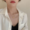 Elegant Love Titanium Steel Round Bead Clavicle Chain For Women With Electroplating Treatment