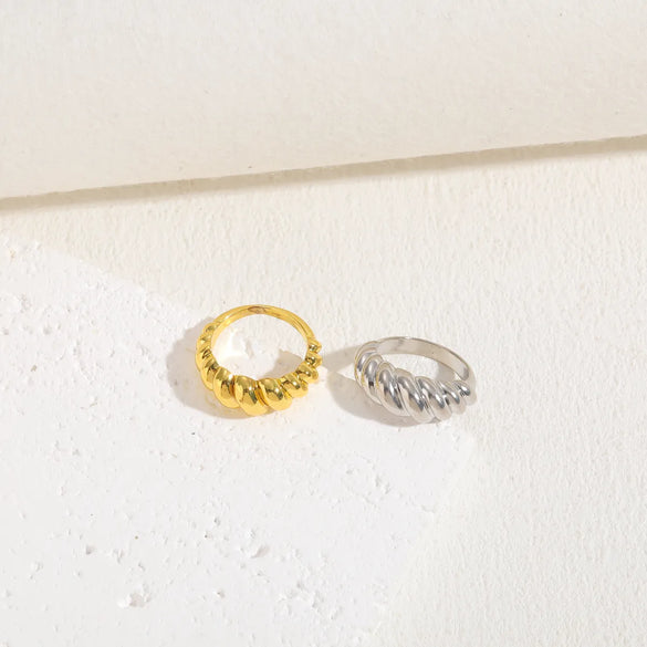 Elegant Luxurious Classic Style Solid Color Copper 14k Gold Plated Rings In Bulk