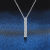 Elegant Luxurious Classic Style Square Sterling Silver Inlay Zircon Pendant Necklace