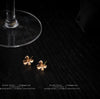 Elegant Matte Electroplated Copper Flower Stud Earrings For Women Simple Mini Floral Daily Wear Earrings