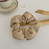 Elegant Milk Brown Cotton And Linen Scrunchie Simple French Style Handmade Hair Rope For Women