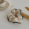 Elegant Milk Brown Cotton And Linen Scrunchie Simple French Style Handmade Hair Rope For Women