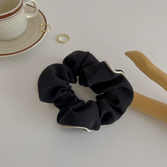 Elegant Milk Brown Cotton And Linen Scrunchie Simple French Style Handmade Hair Rope For Women