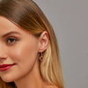 Elegant Minimalist Geometric Windmill Earrings With Micropaved Zircon And Electroplated Copper Finish For Women