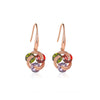 Elegant Minimalist Geometric Windmill Earrings With Micropaved Zircon And Electroplated Copper Finish For Women