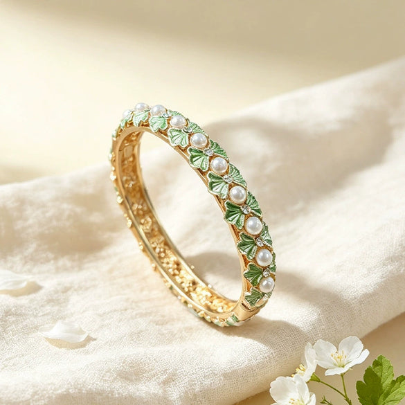 Elegant Multicolor Butterfly Pearl Cloisonné Bracelet With Plated Finish Light Luxury Fashion Accessory And Gift