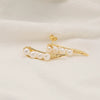 Elegant Natural Pearl Earrings 925 Silver Needle 18K Gold Plated Geometric Style For Women