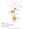 Elegant Niche High Grade Women's Stainless Steel Necklace Pendant With Geometric Tassel Eye Design And 18K Gold Electroplated Finish