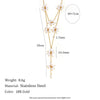 Elegant Niche Light Luxury Stainless Steel Necklace With Imitation Pearl Flower Tassel And 18K Gold Plated Electroplating