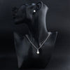 Elegant Pearl Necklace And Earrings Set For Women With Electroplated Geometric O Shape Pendant And Snake Bone Chain