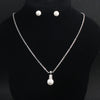 Elegant Pearl Necklace And Earrings Set For Women With Electroplated Geometric O Shape Pendant And Snake Bone Chain