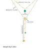 Elegant Retro Double Layer Overlapped Flower Butterfly Pine Tree Of Life Pendant Tassel Necklace In Stainless Steel With Electroplating Geometric Pattern