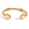 Elegant Retro Fashion Bracelet Stainless Steel Oval Open Irregular With Electroplating And Natural Stone