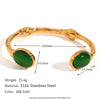 Elegant Retro Fashion Bracelet Stainless Steel Oval Open Irregular With Electroplating And Natural Stone