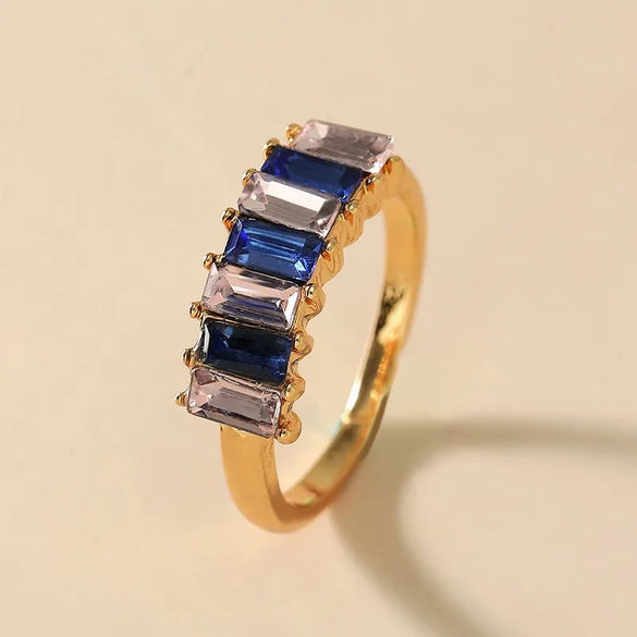 Elegant Retro Geometric Alloy Inlay Rhinestones Unisex Rings