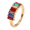 Elegant Retro Geometric Alloy Inlay Rhinestones Unisex Rings