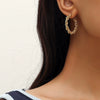 Elegant Retro Geometric Circle Earrings For Women Simple Creative Alloy Earrings With Electroplated Finish