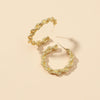 Elegant Retro Geometric Circle Earrings For Women Simple Creative Alloy Earrings With Electroplated Finish