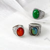 Elegant Retro Streetwear Geometric Alloy Carving Women'S Rings