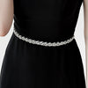 Elegant Rhinestone Bridal Waist Belt With Floral Design Wedding Dress Sash Accessory With Woven Buckle