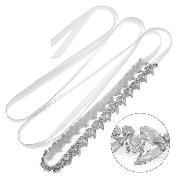 Elegant Rhinestone Bridal Waist Belt With Floral Design Wedding Dress Sash Accessory With Woven Buckle