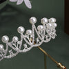 Elegant Rhinestone Crown Hairband For Women Electroplated Alloy Bridal Wedding Headpiece