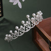 Elegant Rhinestone Crown Hairband For Women Electroplated Alloy Bridal Wedding Headpiece