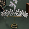 Elegant Rhinestone Crown Hairband For Women Electroplated Alloy Bridal Wedding Headpiece