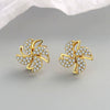 Elegant Rotatable Windmill Geometry Earrings For Women In 925 Sterling Silver With Electroplated Finish Fashion Jewelry