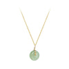 Elegant Round Stainless Steel 18k Gold Plated Jade Wholesale Necklace