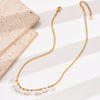 Elegant Round Stainless Steel Artificial Pearl Plating 14k Gold Plated Pendant Necklace