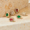 304 Stainless Steel 16K Gold Plated White Gold Plated Gold Plated Elegant Inlay Round Zircon Bracelets Earrings Necklace