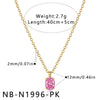 Elegant Round Zircon Geometric Stainless Steel Necklace With Electroplated Finish For Women