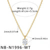 Elegant Round Zircon Geometric Stainless Steel Necklace With Electroplated Finish For Women