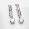 Elegant Round Zircon Pendant Copper Crystal Earrings Geometric Fashion Jewelry For Women Wholesale