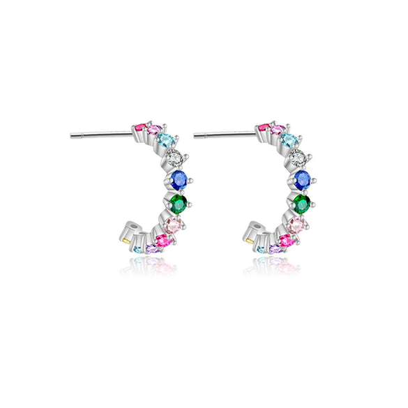 Elegant S925 Silver Electroplated Geometric Earrings For Women
