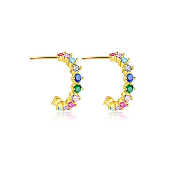 Elegant S925 Silver Electroplated Geometric Earrings For Women