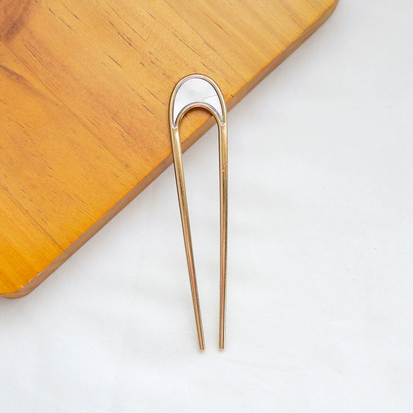 Elegant Simple Alloy U Shaped Hair Pin Antique Style Metal Hair Needle With Fine Craftsmanship