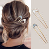Elegant Simple Alloy U Shaped Hair Pin Antique Style Metal Hair Needle With Fine Craftsmanship