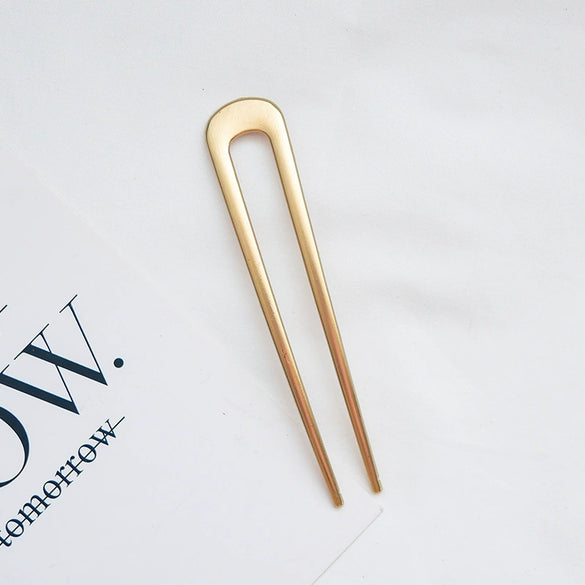 Elegant Simple Alloy U Shaped Hair Pin Antique Style Metal Hair Needle With Fine Craftsmanship