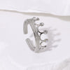 Elegant Simple Crown Design Light Luxury 18K Gold Plated Stainless Steel Ring For Women