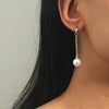 Elegant Simple Geometric Alloy Pearl Drop Earrings With Long Slim Design For Women