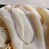 Elegant Simple Purple Geometric Beaded Necklace With Freshwater Pearl For Women Clavicle Chain Natural Style