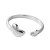Elegant Simple Sterling Silver Heart Open Ring For Women With Electroplated Finish Trendy Fashion Jewelry