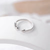 Elegant Simple Sterling Silver Heart Open Ring For Women With Electroplated Finish Trendy Fashion Jewelry